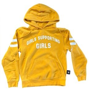 Fanjoy Girls Supporting Girls Yellow Hoodie size small